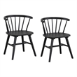 Yely Side Dining Chair Set of 2-Spindle Back-Shaker Legs-Black Rubberwood