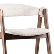Ebik Counter Stool Chair Set of 2-Walnut Brown Wood-Beige Boucle