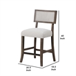 Asten Counter Stool Chair Set of 2-Dark Walnut Brown-Gray Seat