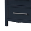 Tela Nightstand-2 Drawers-Metal Handles-25 Inch Blue Solid Pinewood