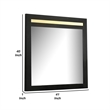 Yoki 41 Inch Dresser Mirror-Modern Glam Black with Gold Acrylic Accents