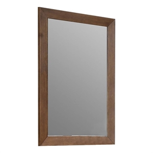Roma Dresser Mirror-39 Inch Rectangular Frame-Walnut Brown Solid Wood