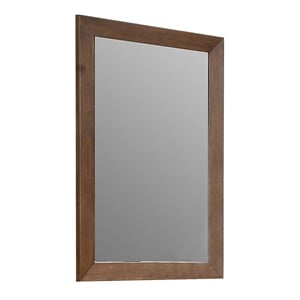 Roma Dresser Mirror-39 Inch Rectangular Frame-Walnut Brown Solid Wood