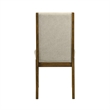Liyo Set of 2 Side Dining Chairs-Brown Wood Frame-Beige Fabric Seating