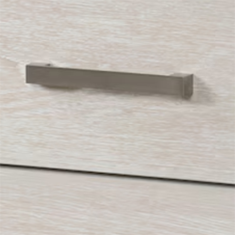 Kexa Nightstand-USB and LED-2 Drawers Chrome Handles-Light Gray