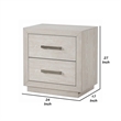 Kexa Nightstand-USB and LED-2 Drawers Chrome Handles-Light Gray
