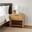 Rexa Nightstand with 1 Drawer-Metal Finger Pulls-Natural Oak Brown