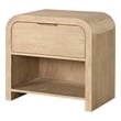 Rexa Nightstand with 1 Drawer-Metal Finger Pulls-Natural Oak Brown
