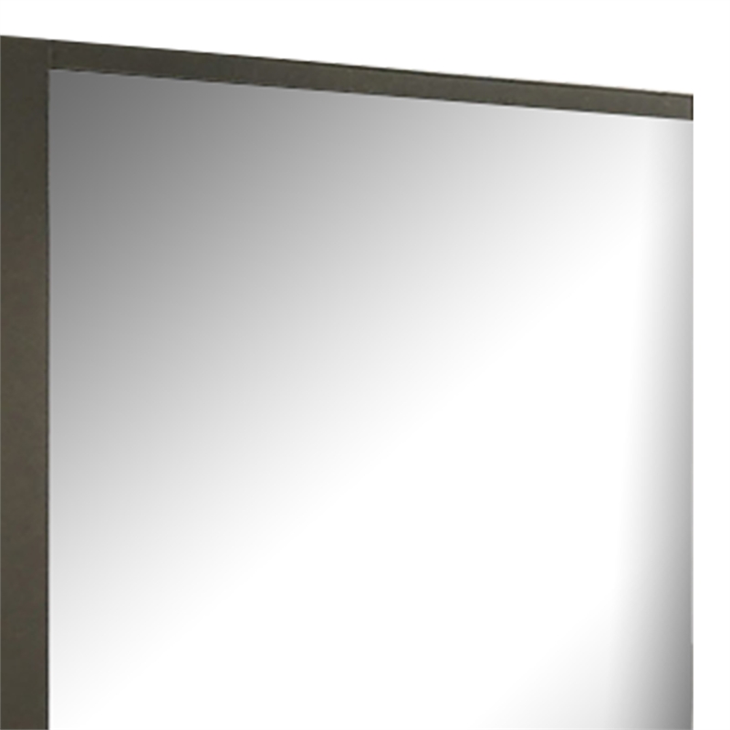 Kena Vanity Dresser Mirror-2 Tone Metallic Gray Asymmetrical Frame