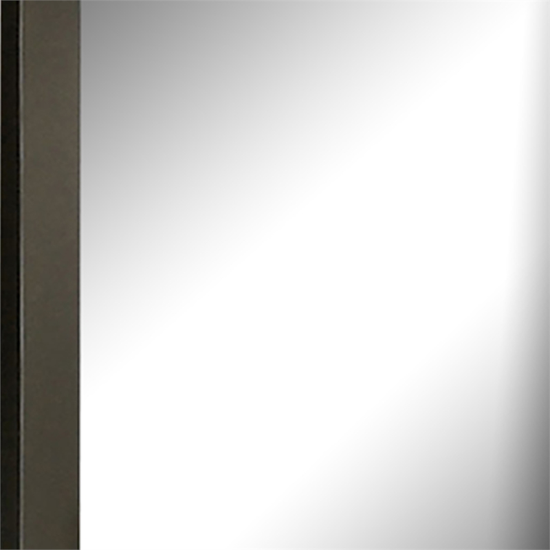 Kena Vanity Dresser Mirror-2 Tone Metallic Gray Asymmetrical Frame