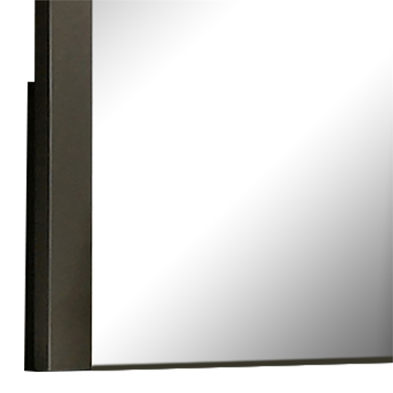 Kena Vanity Dresser Mirror-2 Tone Metallic Gray Asymmetrical Frame
