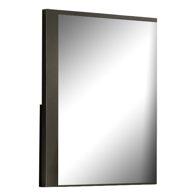 Kena Vanity Dresser Mirror-2 Tone Metallic Gray Asymmetrical Frame