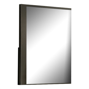 Kena Vanity Dresser Mirror-2 Tone Metallic Gray Asymmetrical Frame