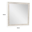 Dresser Mirror-Antique White Poplar Wood Frame-Square 40 Inch