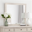 Dresser Mirror-Antique White Poplar Wood Frame-Square 40 Inch