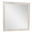 Dresser Mirror-Antique White Poplar Wood Frame-Square 40 Inch