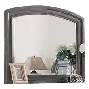 Dresser Mirror-Gray Pine Wood Frame-Farmhouse Carved Details 36x42