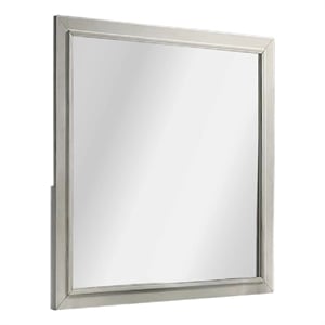 Dresser Mirror-Subtle Antique White Rubberwood-Square 40 Inch