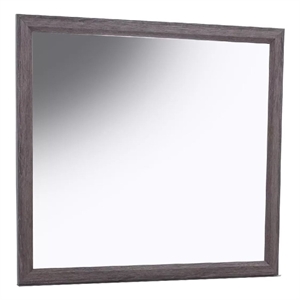 Dresser Mirror-Foil Gray Solid Wood-35x39 Broad Frame Design