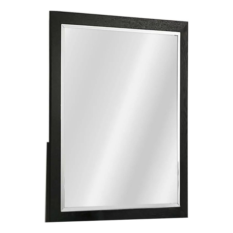 Portrait Dresser Mirror-Black-Rubberwood-36x40 Wide Frame Profile