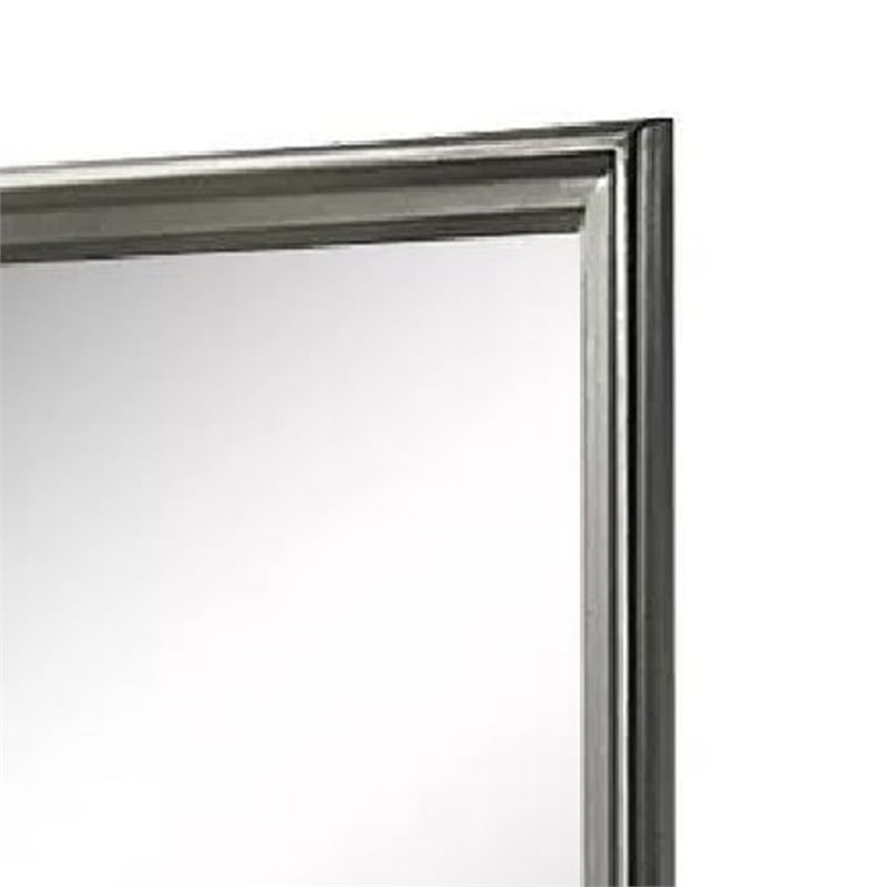 Modern Dresser Mirror-Dark Gray-Square 38 Inch Solid Wood Frame