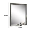 Modern Dresser Mirror-Dark Gray-Square 38 Inch Solid Wood Frame