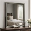 Modern Dresser Mirror-Dark Gray-Square 38 Inch Solid Wood Frame