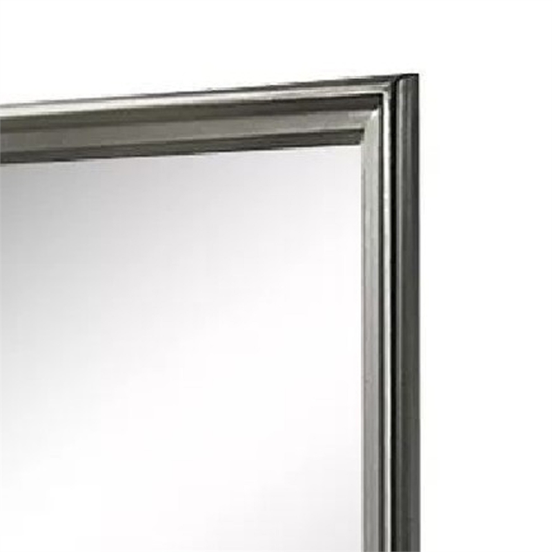 Modern Dresser Mirror-Dark Gray-Square 38 Inch Solid Wood Frame