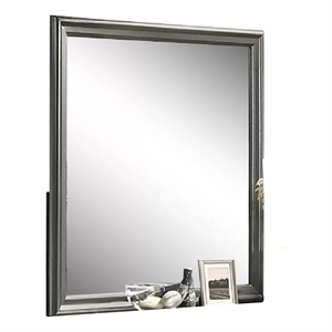 Modern Dresser Mirror-Dark Gray-Square 38 Inch Solid Wood Frame