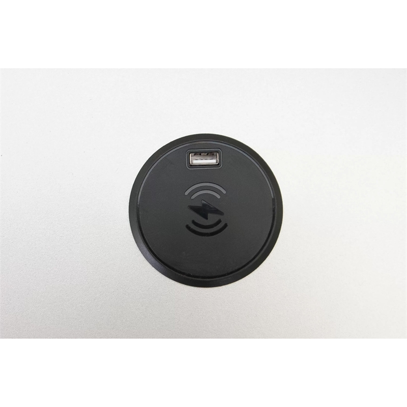 Bailey Nightstand with 2 Drawers and USB Port-Silver Acacia Wood