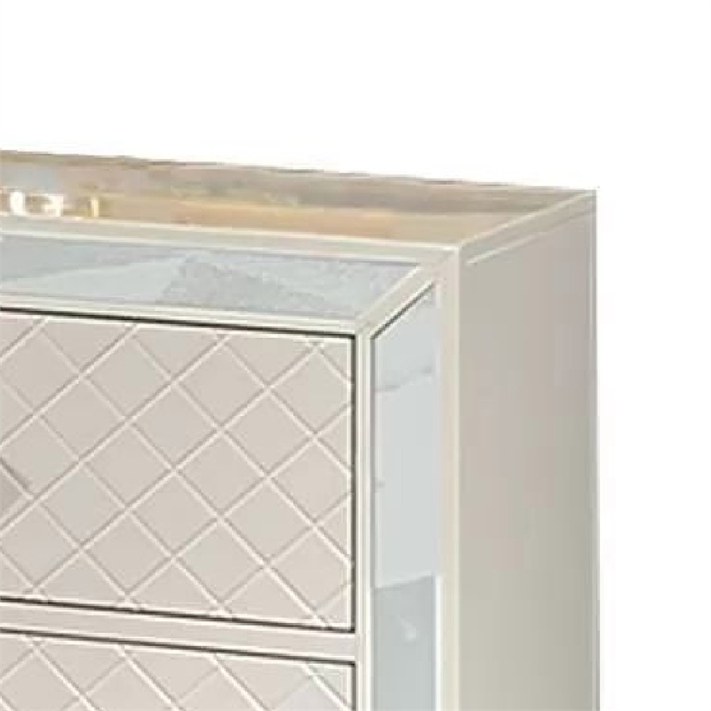 Athon Nightstand with 2 Drawers-Built-In Charging Port-Ivory Wood
