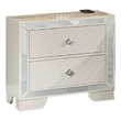 Athon Nightstand with 2 Drawers-Built-In Charging Port-Ivory Wood