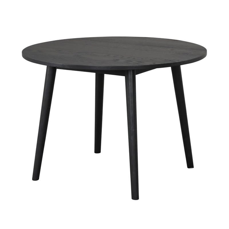 Yely 5pc Dining Table with 4 Windsor Chairs Set-Black Rubberwood