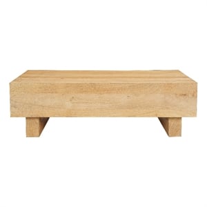 Coffee Table-42&quot Rectangular Top-Sandblasted Natural Brown Mango Wood