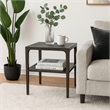 Geni Corner Table-22 Inch Square Top w Shelf-Parsons Style Java Gray