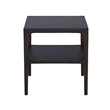 Geni Corner Table-22 Inch Square Top w Shelf-Parsons Style Java Gray