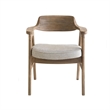 Zsy Dining Armchair-Anew Gray-Natural Brown Birch Wood-Curved Back