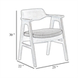 Zsy Dining Armchair-Anew Gray-Natural Brown Birch Wood-Curved Back