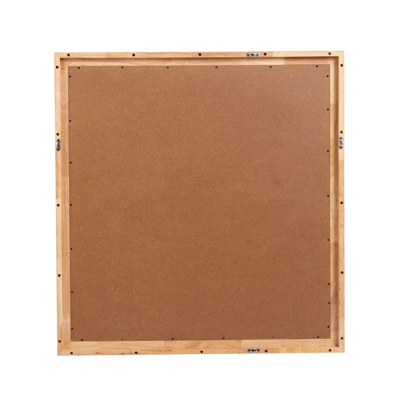 Noe Malia Mirror-40 Inch Rectangular Rubberwood Frame-Natural Brown
