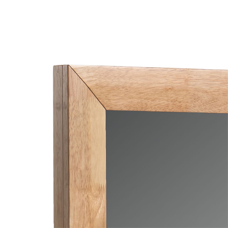 Noe Malia Mirror-40 Inch Rectangular Rubberwood Frame-Natural Brown