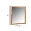 Noe Malia Mirror-40 Inch Rectangular Rubberwood Frame-Natural Brown