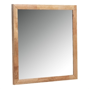 Noe Malia Mirror-40 Inch Rectangular Rubberwood Frame-Natural Brown