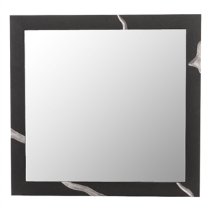 Cid Exie Mirror-39 Inch Matte Brown Veneer Frame-Silver Accents