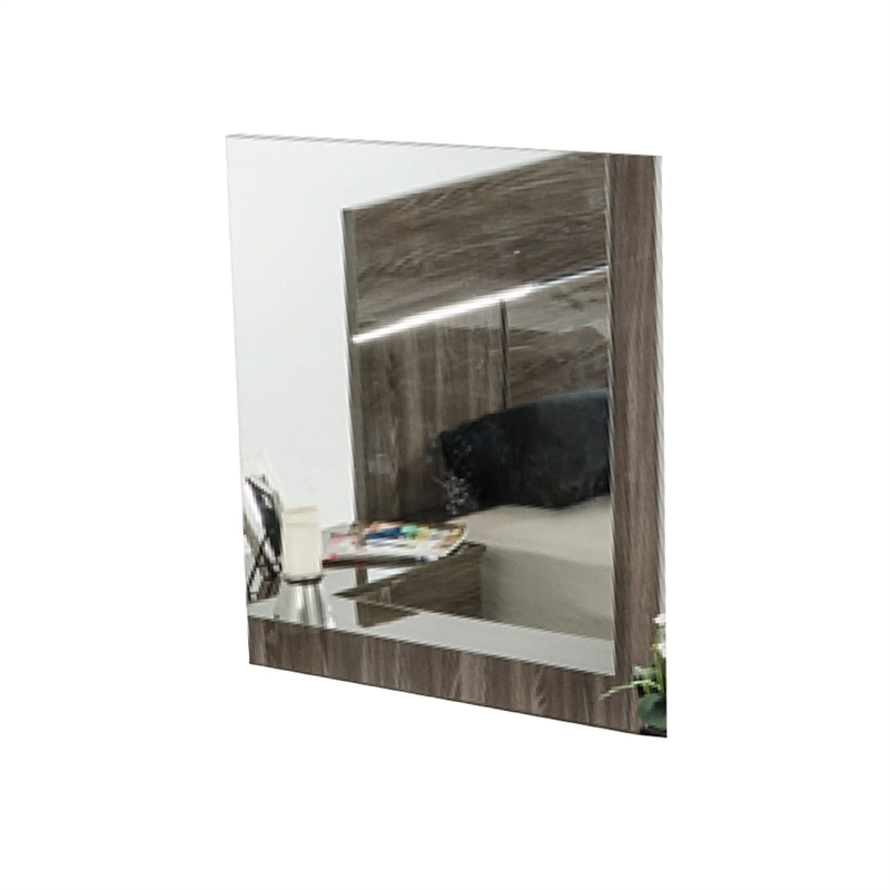 Accent Mirror-Italian Design-41 Inch Elm Gray Lacquer Wood Frame