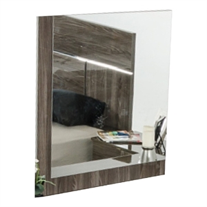 Accent Mirror-Italian Design-41 Inch Elm Gray Lacquer Wood Frame