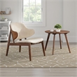 Ary 2pc Accent Table and Wingback Chair Set-Beige Boucle-Walnut Brown