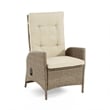 Ankia 4pc Outdoor Reclining Chair and Ottoman Set-Beige Brown Woven