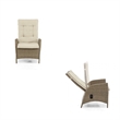 Ankia 4pc Outdoor Reclining Chair and Ottoman Set-Beige Brown Woven