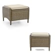 Ankia 4pc Outdoor Reclining Chair and Ottoman Set-Beige Brown Woven