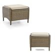 Ankia 4pc Outdoor Reclining Chair and Ottoman Set-Beige Brown Woven